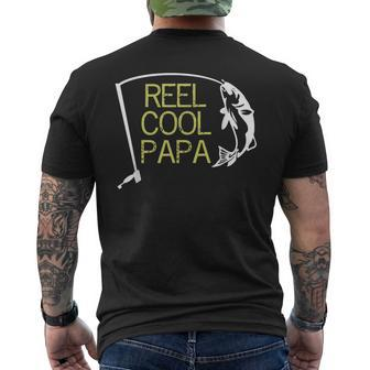 Father's Day Fishing Reel Cool Papa Dad Men's T-shirt Back Print | Mazezy DE