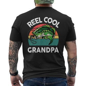 Fathers Day Gift Reel Cool Grandpa Dad Papa Pop-Pop Fishing Mens Back Print T-shirt - Thegiftio UK