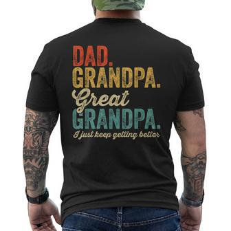 Fathers Day Present From Grandkid Dad Grandpa Great Grandpa Mens Back Print T-shirt | Mazezy