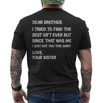 Fathers Day Presents For Brother Clothing Funny Gifts For Brothers Mens Back Print T-shirt | Mazezy