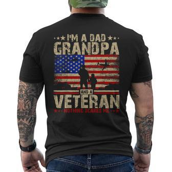 Father's Day Veterans Day -I'm A Dad Grandpa And A Veteran Men's T-shirt Back Print | Mazezy