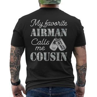 My Favorite Airman Calls Me Cousin Air Force Graduation Men's T-shirt Back Print