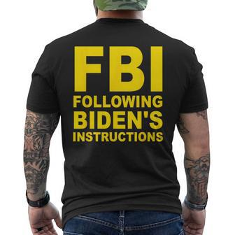 Fbi Following Bidens Instructions Apparel Mens Back Print T-shirt | Mazezy