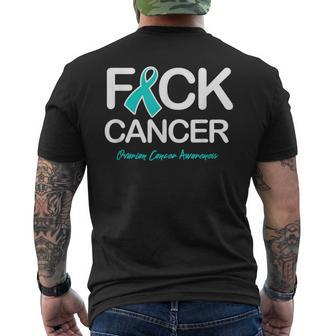 Fck Cancer Fuck Cancer Ovarian Cancer Awareness Products Mens Back Print T-shirt | Mazezy AU
