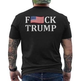 Fck Trump Us Flag Funny Fuck Trump Mens Back Print T-shirt | Mazezy