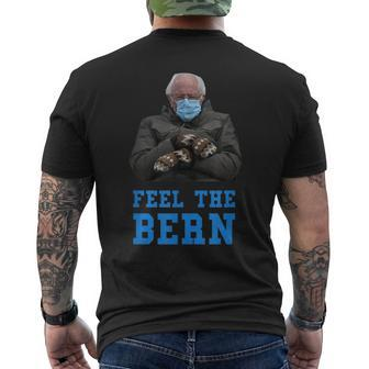 Feel The Bern Bernie Sanders Sitting Mittens Funny Meme Meme Funny Gifts Mens Back Print T-shirt | Mazezy