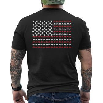Ferret 4Th Of July Paw Print American Flag Mens Back Print T-shirt - Monsterry