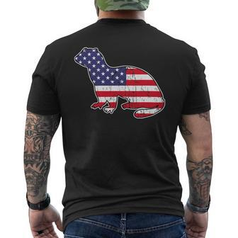 Ferret 4Th Of July Usa Flag America Patriotic Usa Matching Mens Back Print T-shirt - Monsterry UK