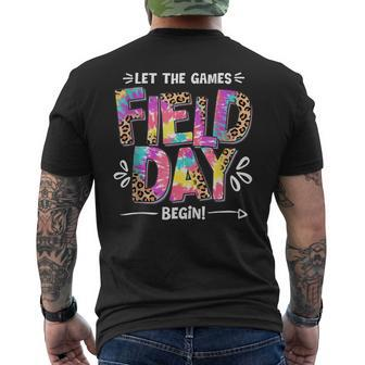 Field Day Let The Games Begin Leopard Tie Dye Field Day Mens Back Print T-shirt | Mazezy