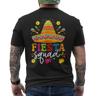 Fiesta Squad Cinco De Mayo Mexican Party Family Group Mexican Gifts Mens Back Print T-shirt | Mazezy
