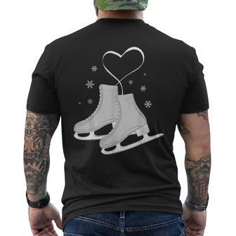 Figure Ice Skating Heart Figure Skater Love Men's T-shirt Back Print | Mazezy