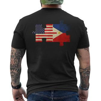 Filipino Filipino American Flag Philippines Usa Usa Funny Gifts Mens Back Print T-shirt | Mazezy