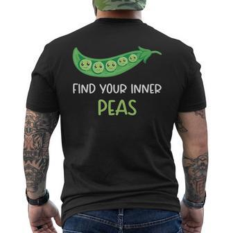 Find Your Inner Peas - Funny Pea Pun Jokes Motivational Pun Mens Back Print T-shirt | Mazezy