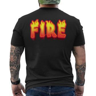Fire Couple Ice Matching Party Costume Family Halloween Fire Men's T-shirt Back Print - Seseable