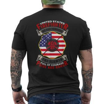 Fire Fighter Run Towards The Flames Pride And Honor Mens Back Print T-shirt | Mazezy