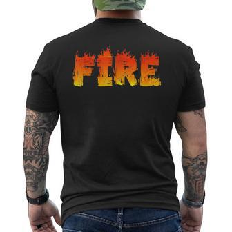 Fire Halloween Costume Fire And Ice Matching Couples Men's T-shirt Back Print - Monsterry