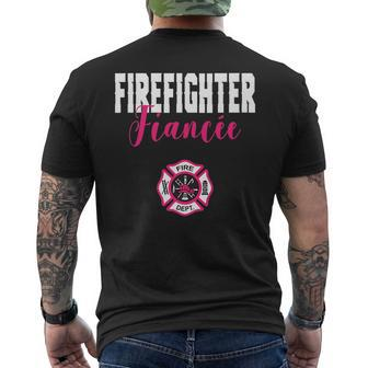 Firefighter Fiancee For Support Of Your Fireman Mens Back Print T-shirt | Mazezy