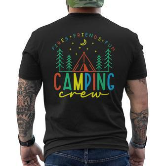 Fires Friends Fun Camping Crew 2023 Road Trip Matching Group Mens Back Print T-shirt | Mazezy
