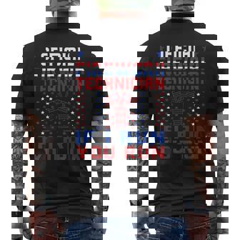Firework Technician 4Th Of July Funny Usa Pyro Technician Mens Back Print T-shirt | Mazezy
