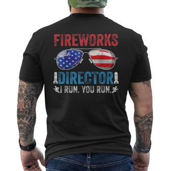 Fireworks Director Funny 4Th Of July Patriotic American Flag Mens Back Print T-shirt - Monsterry AU