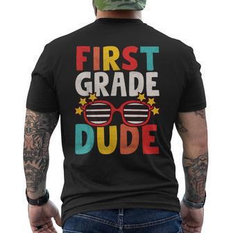 First 1St Grade Dude First Day Of School Student Kids Boys  Mens Back Print T-shirt