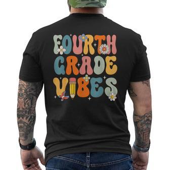 First Day Of School Fourth Grade Vibes Back To School Mens Back Print T-shirt - Monsterry
