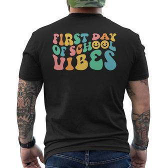 First Day Of School Vibes Teachers Students Mens Back Print T-shirt - Monsterry AU