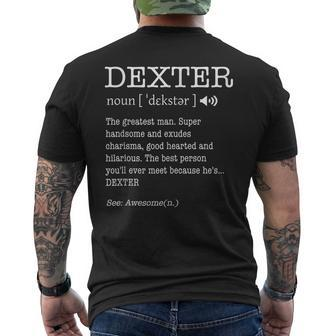 First Name Dexter Funny Adult Definition Mens Personalized Mens Back Print T-shirt | Mazezy