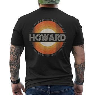 Graphic First Name Howard Retro Personalized Vintage Men's Back Print T-shirt | Mazezy