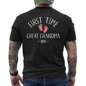 First Time Great Grandma 2024 Men's T-shirt Back Print - Seseable
