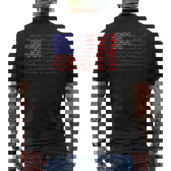Fish American Flag Patriotic Fishing 4Th Of July Mens Back Print T-shirt - Monsterry