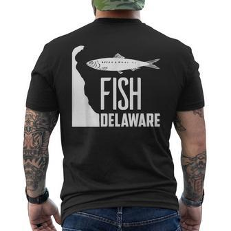 Fish Delaware State Pride Fishing Mens Back Print T-shirt | Mazezy