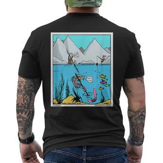 Fish With Metal Detector Funny Fishing Treasure Hunter Gift Mens Back Print T-shirt