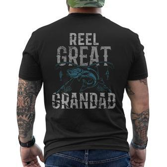 Fishermen Reel Great Grandad Fishing Fathers Day Mens Back Print T-shirt | Mazezy