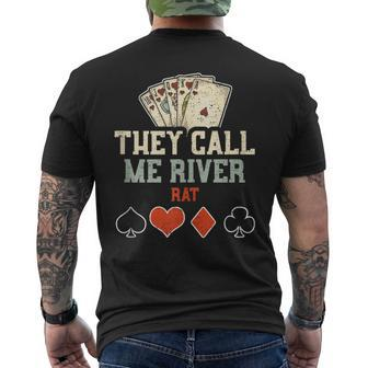 Fishing Accessories They Call Me River Rat Poker Men's T-shirt Back Print | Mazezy