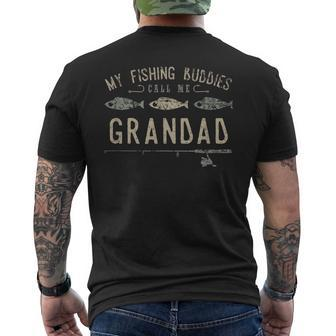 My Fishing Buddies Call Me Grandad Cute Father's Day Men's T-shirt Back Print | Mazezy