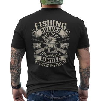 Fishing Solves Most Of My Problems T Hunting Hunter Hunter Funny Gifts Mens Back Print T-shirt | Mazezy