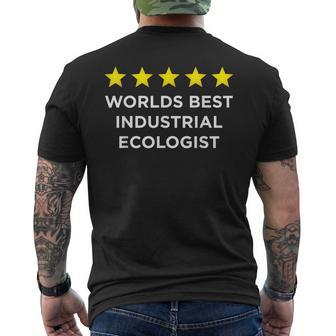 Five Star Worlds Best Industrial Ecologist Rating Word Desig Men's T-shirt Back Print | Mazezy