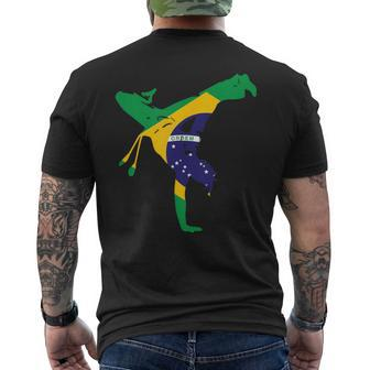 Flag Of Brazil Capoeira Men's T-shirt Back Print | Mazezy