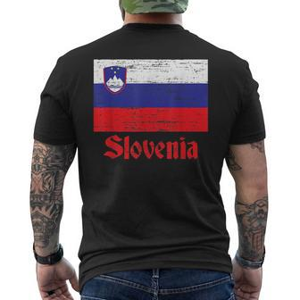Flag Of Slovenia Slovenian Flag Pride Mens Back Print T-shirt | Mazezy