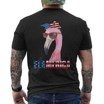 Flamingo 4Th Of July Flamerica Patriotic Mens Back Print T-shirt - Monsterry DE