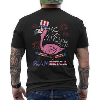 Flamingo Flamerica Fourth July 4Th Patriot Men Women Kids Mens Back Print T-shirt | Mazezy