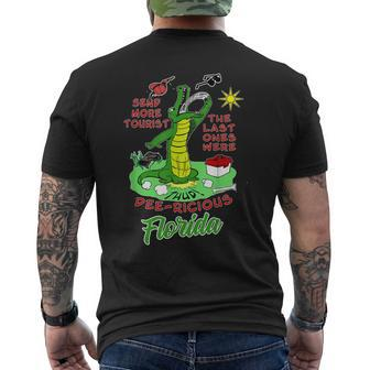 Florida Alligator Send Me More Delicious Tourists Mens Back Print T-shirt - Thegiftio UK