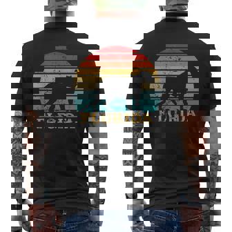 Florida State Animal Retro Sunset Panther Men's T-shirt Back Print | Mazezy