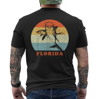 Florida Vintage Retro Dolphin Vacation Men's T-shirt Back Print | Mazezy