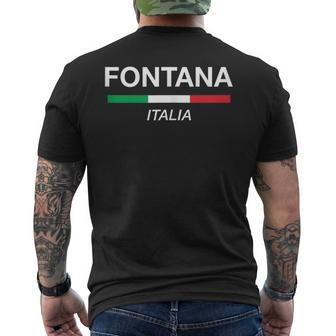 Fontana Italian Name Italy Flag Italia Family Surname Mens Back Print T-shirt | Mazezy