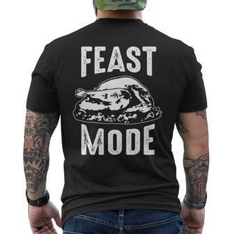 Football Thanksgiving Funny Turkey Day Feast Mode Football Funny Gifts Mens Back Print T-shirt | Mazezy