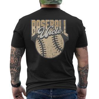  For Uncle Of Baseball Players Baseball Uncle Mens Back Print T-shirt | Mazezy