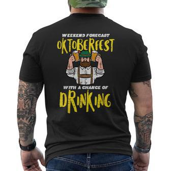 Weekend Forecast Oktoberfest German Costume Dad Men's T-shirt Back Print - Seseable
