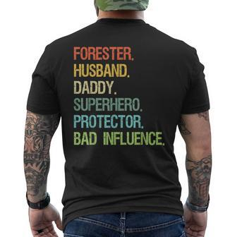 Forester Husband Daddy Superhero Protector Dad Men's T-shirt Back Print | Mazezy